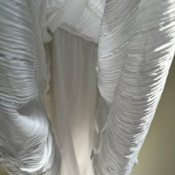 Parker Revolve Bruna Ruffled Tiered Crinkle Mini Dress Eyelet Halter Top Lined S - Picture 8 of 16